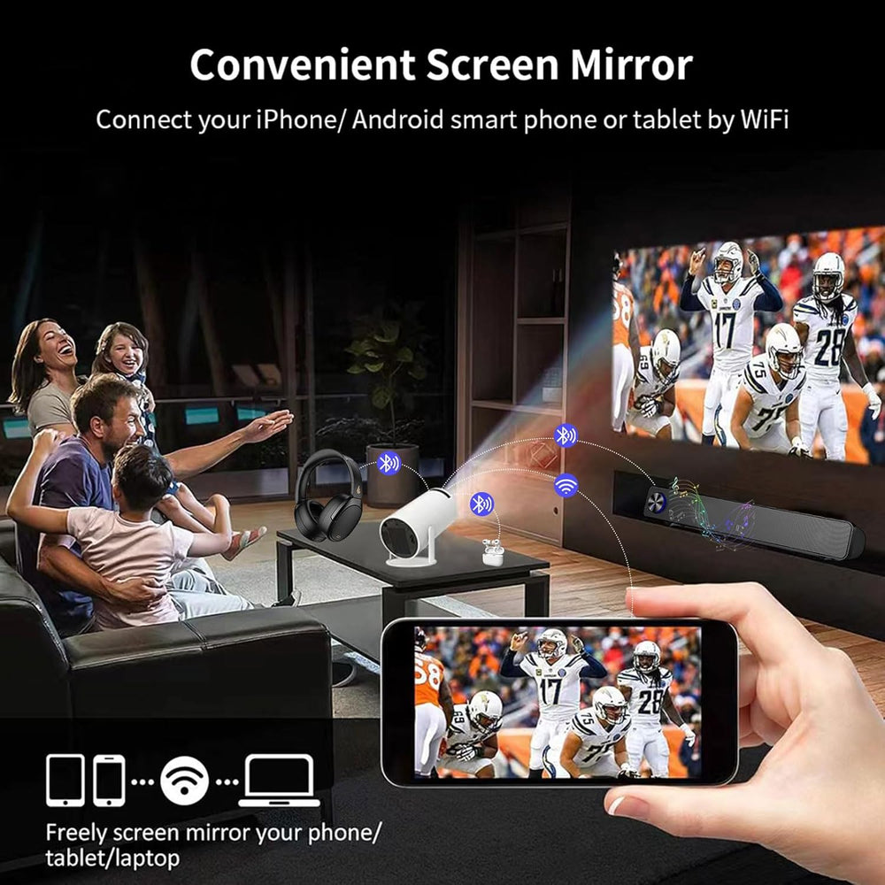 Proyector portátil WiFi Bluetooth HY300: Mini, Auto Keystone