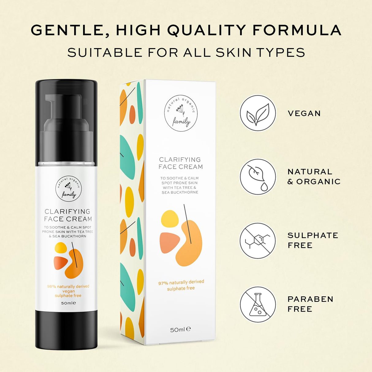 Crema facial para mujeres hombres y adolescentes The Natural