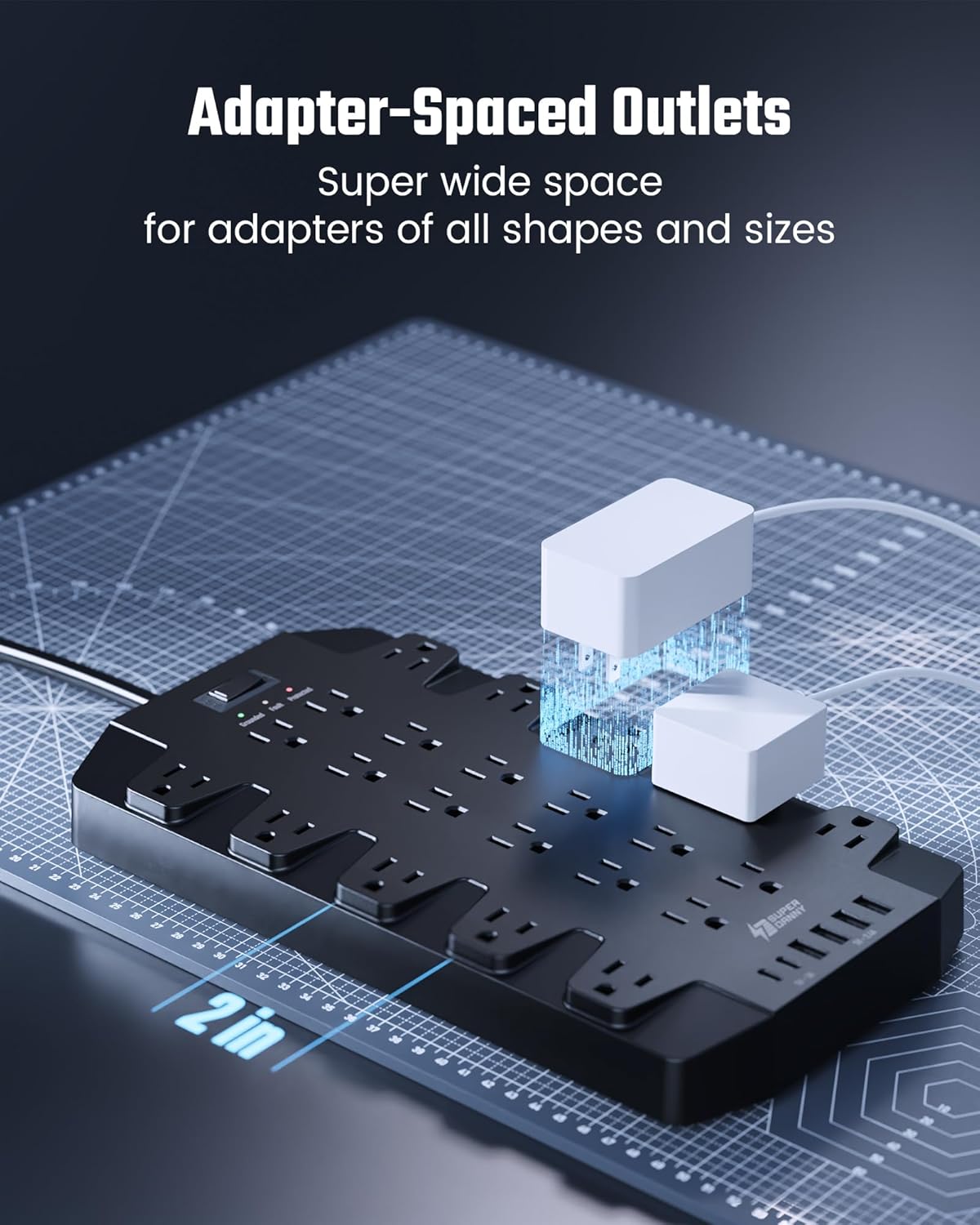 SUPERDANNY - Protector de sobretensiones con 22 tomacorrientes