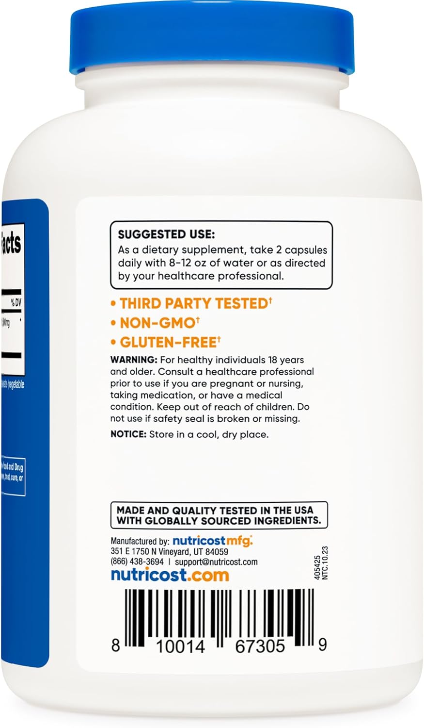 Suplemento Nutricost Tribulus Terrestris Extracto de 1500 mg