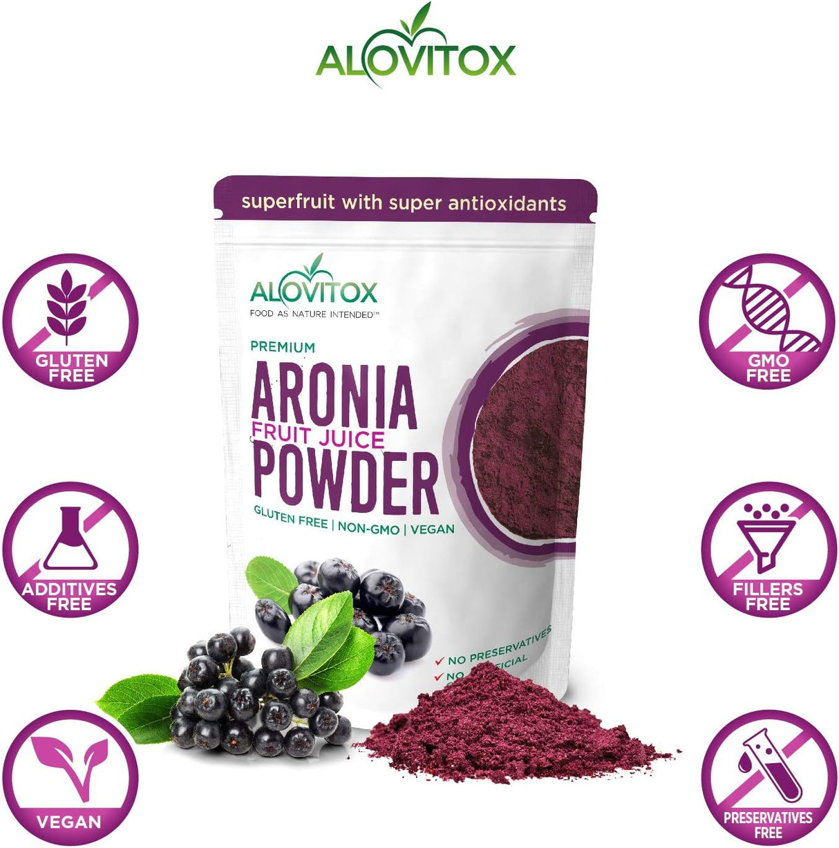 Suplemento Aronia Berry Powder Jugo denso antioxidante