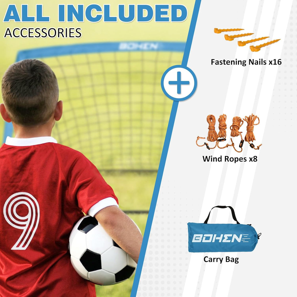 Porteria de futbol portatil para entrenamientos de niños