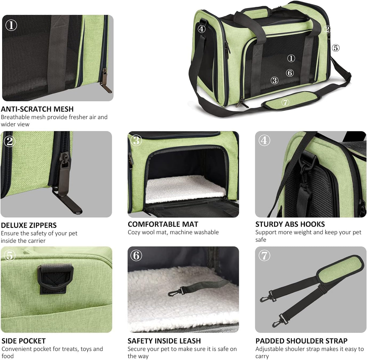 Transportín Grande Henkelion para Gatos y Perros hasta 25 lbs