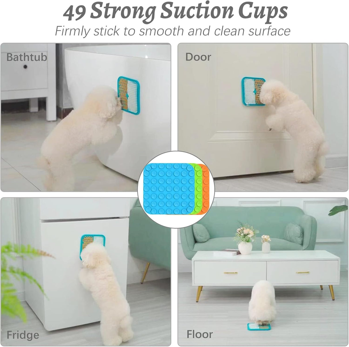 Paquete de 3 comederos para lamer perros y gatos