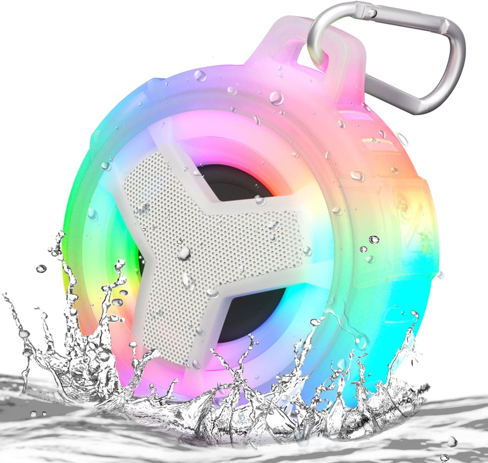 Altavoz Bluetooth de ducha impermeable IP67 con luz LED