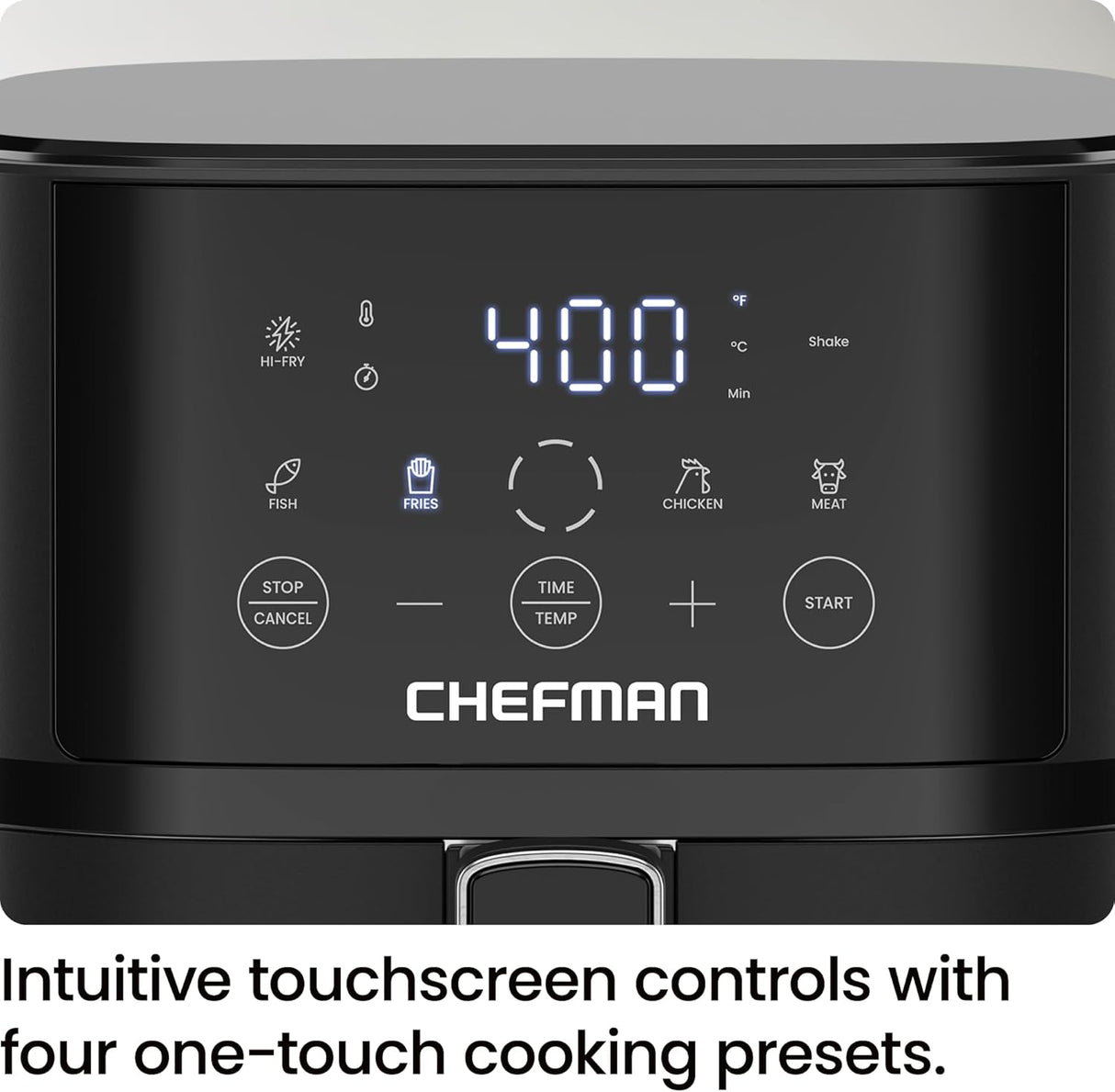 Freidora de aire Chefman 4 QT, tecnología Hi-Fry, pantalla táctil