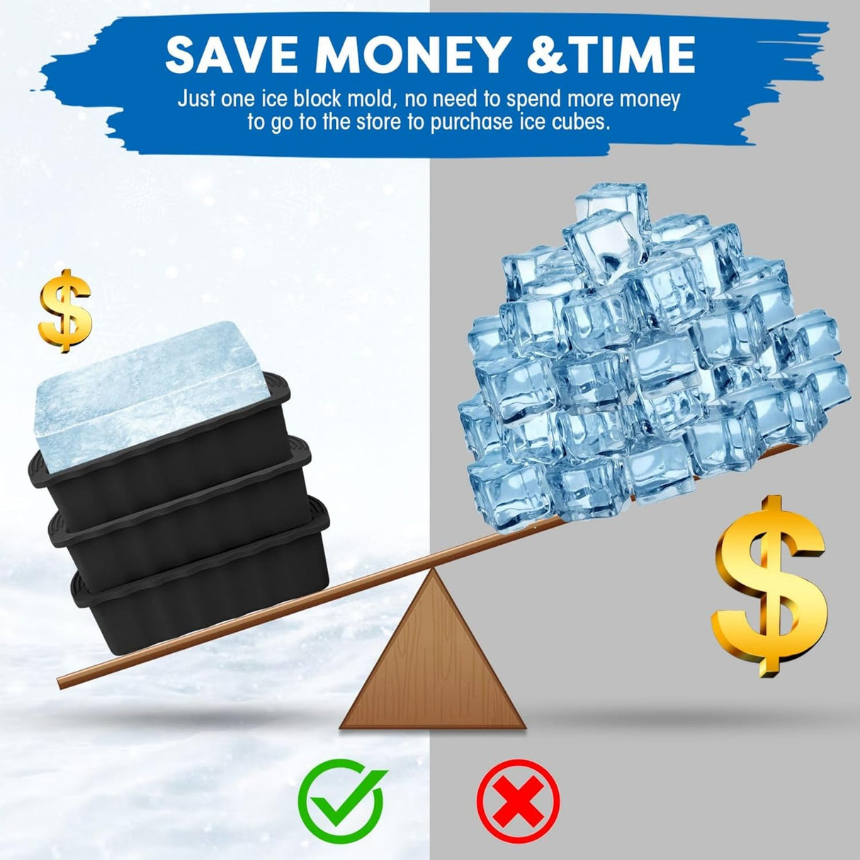 Moldes de Hielo Extra Grande Haldane, Silicona Reforzada