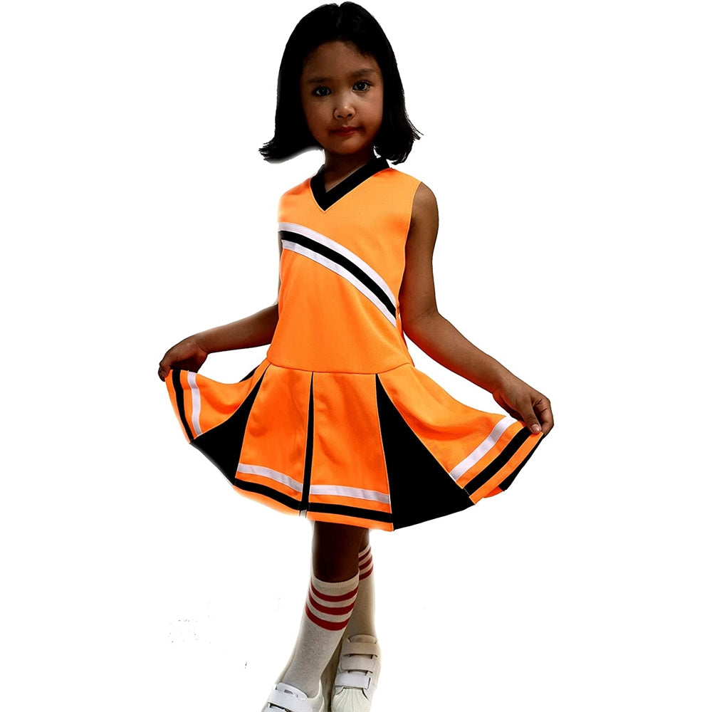 Disfraces de animadora para niñas talla S naranja y negro