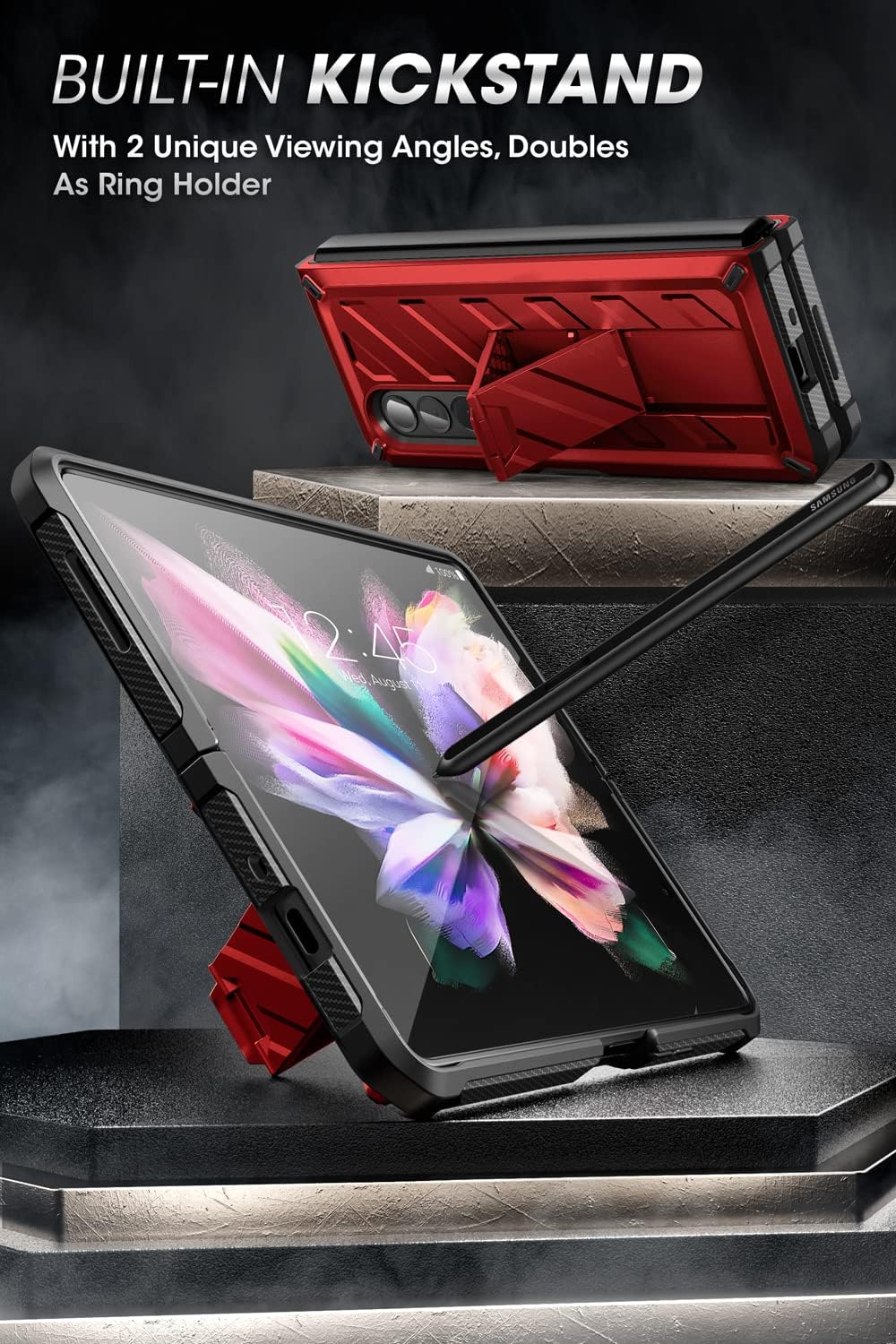 SUPCASE Unicorn Beetle - Funda protectora para Galaxy Z Fold 3 5G (2021), resistente clip para cinturón a prueba de golpes, con protector de pantalla integrado y soporte (roido)