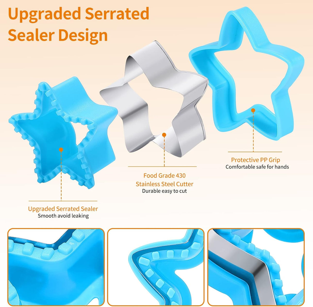 Juego de cortador y sellador de sándwich, 14 piezas