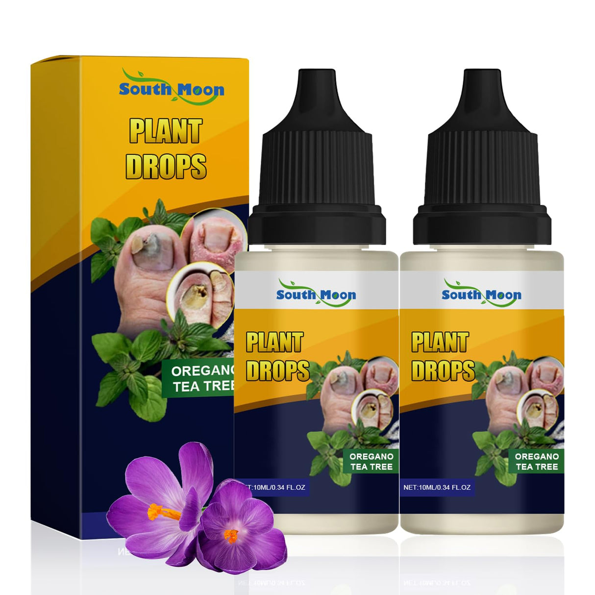 Aceite de orégano para uñas, tratamiento suave, 2pcs, 0.34 Fl.Oz