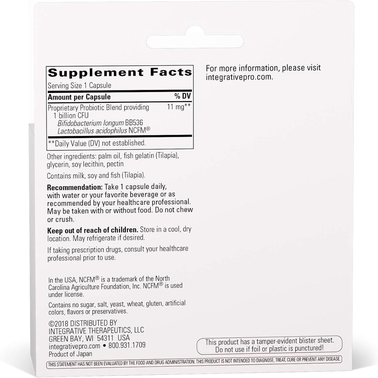 Suplemento Probiotic Pearls Lactobacillus Acidophilus 90 ud