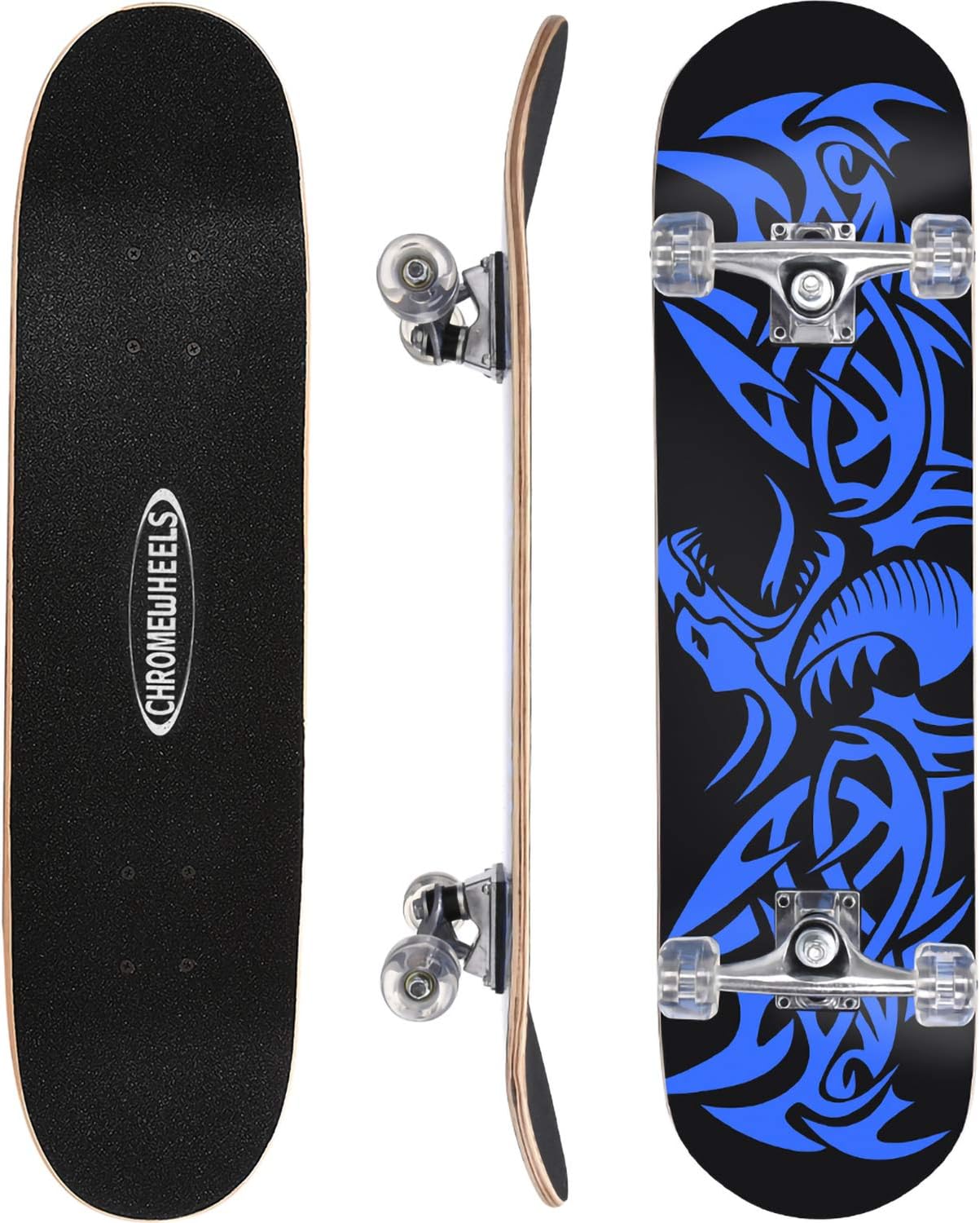 Skateboard Doble Kick 31" 8 Capas Maple para Niños y Principiantes