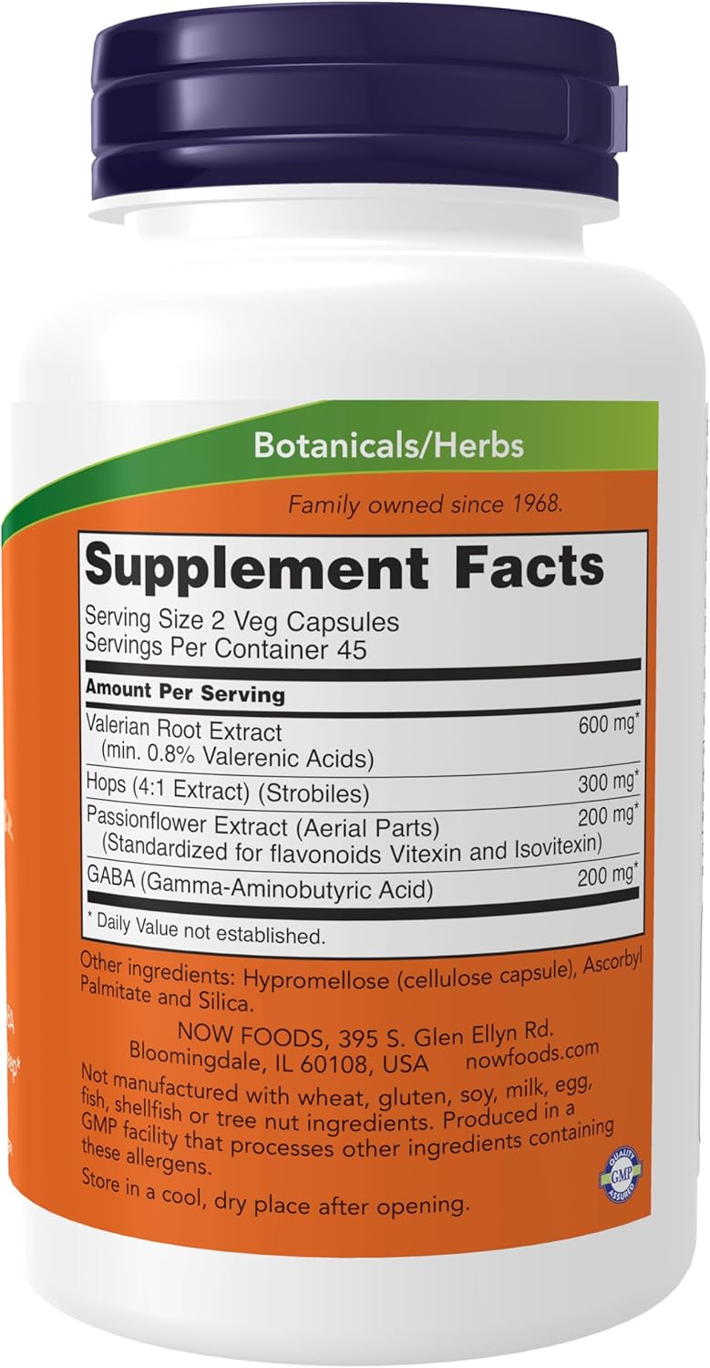 Suplemento NOW duerme con extracto de raíz de valeriana