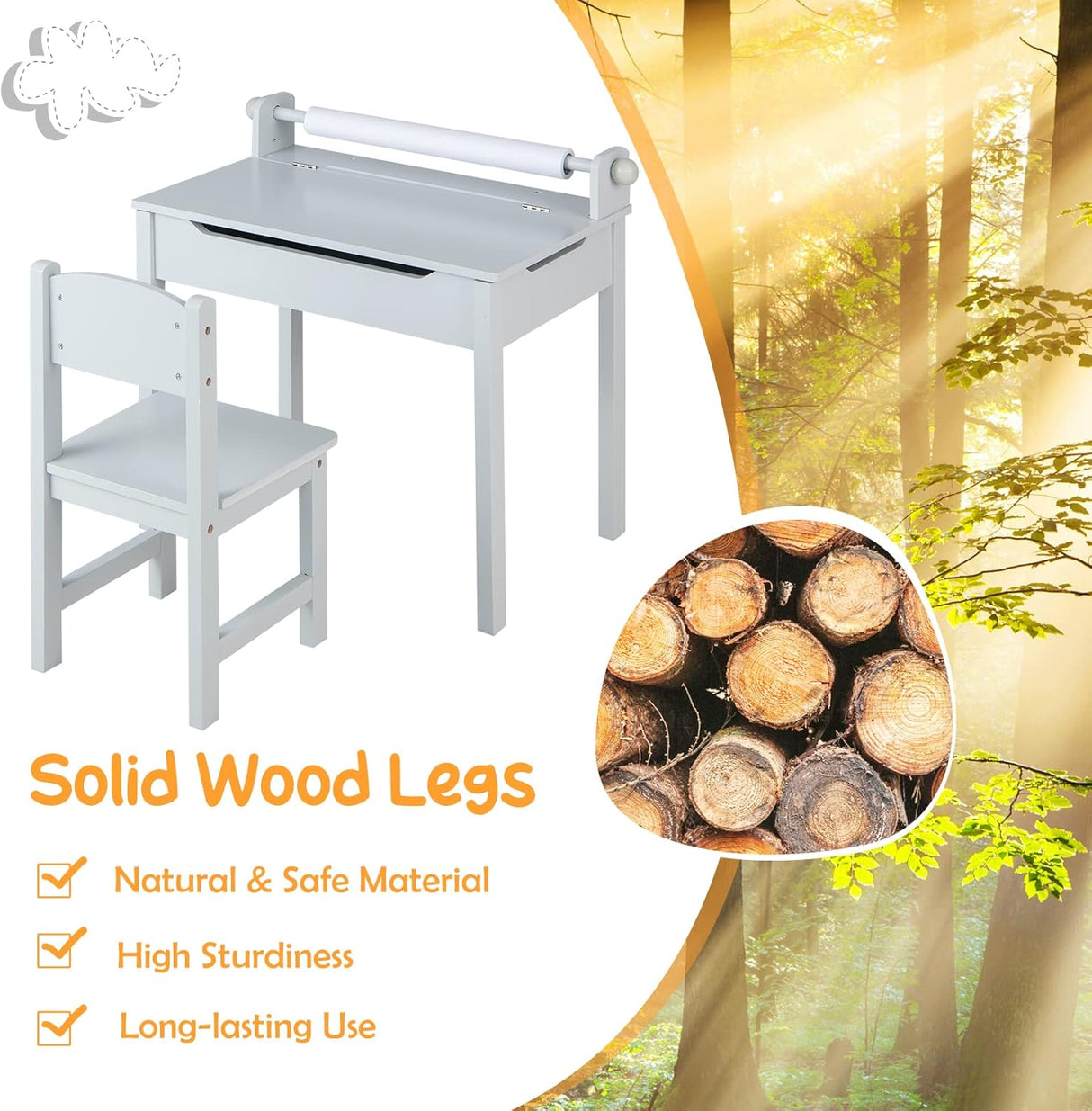 Juego de mesa y silla para niños jardín de infantes Costzon