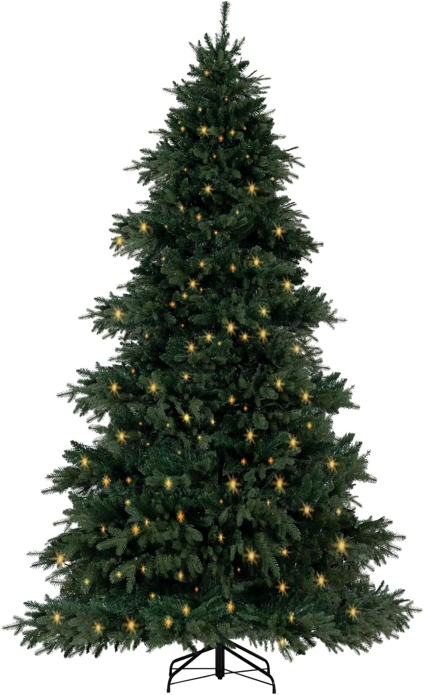 Árbol de Navidad artificial 7.5ft con luces y soporte metálico