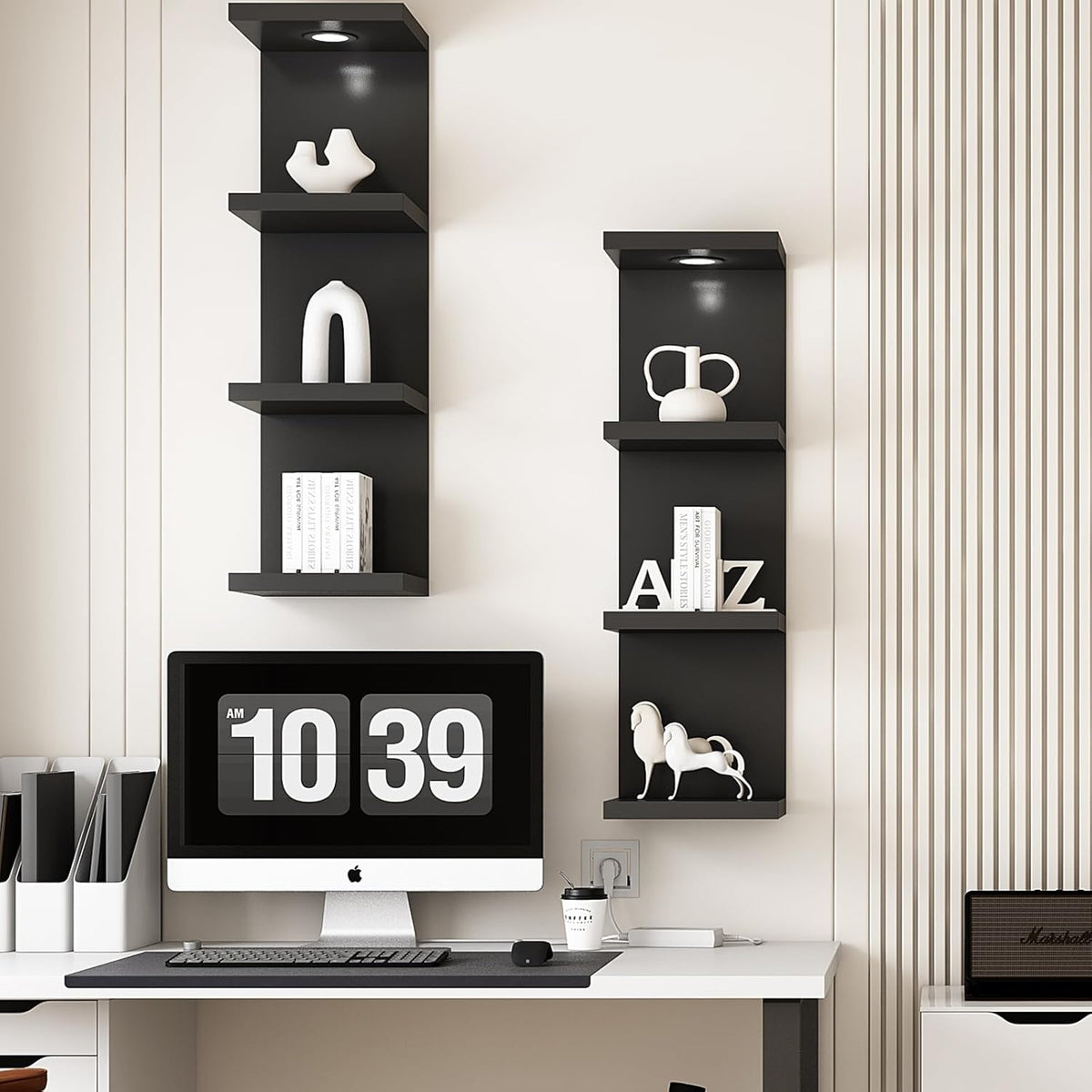Estante de Pared 4 Niveles, Marca Lack, Con Luz LED Control Remoto