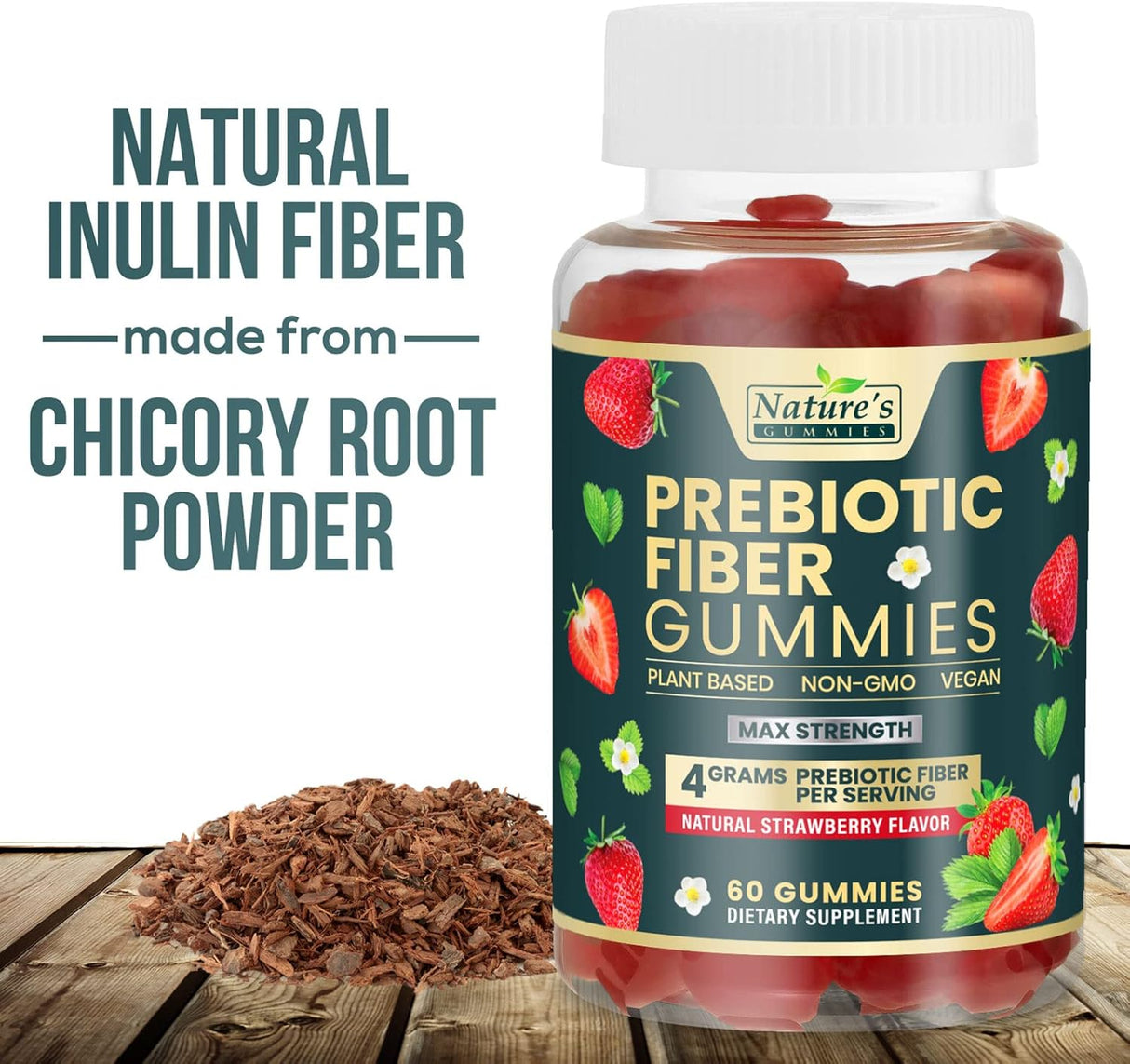 Suplemento de fibra prebiótica soluble natural Nature's Gummies