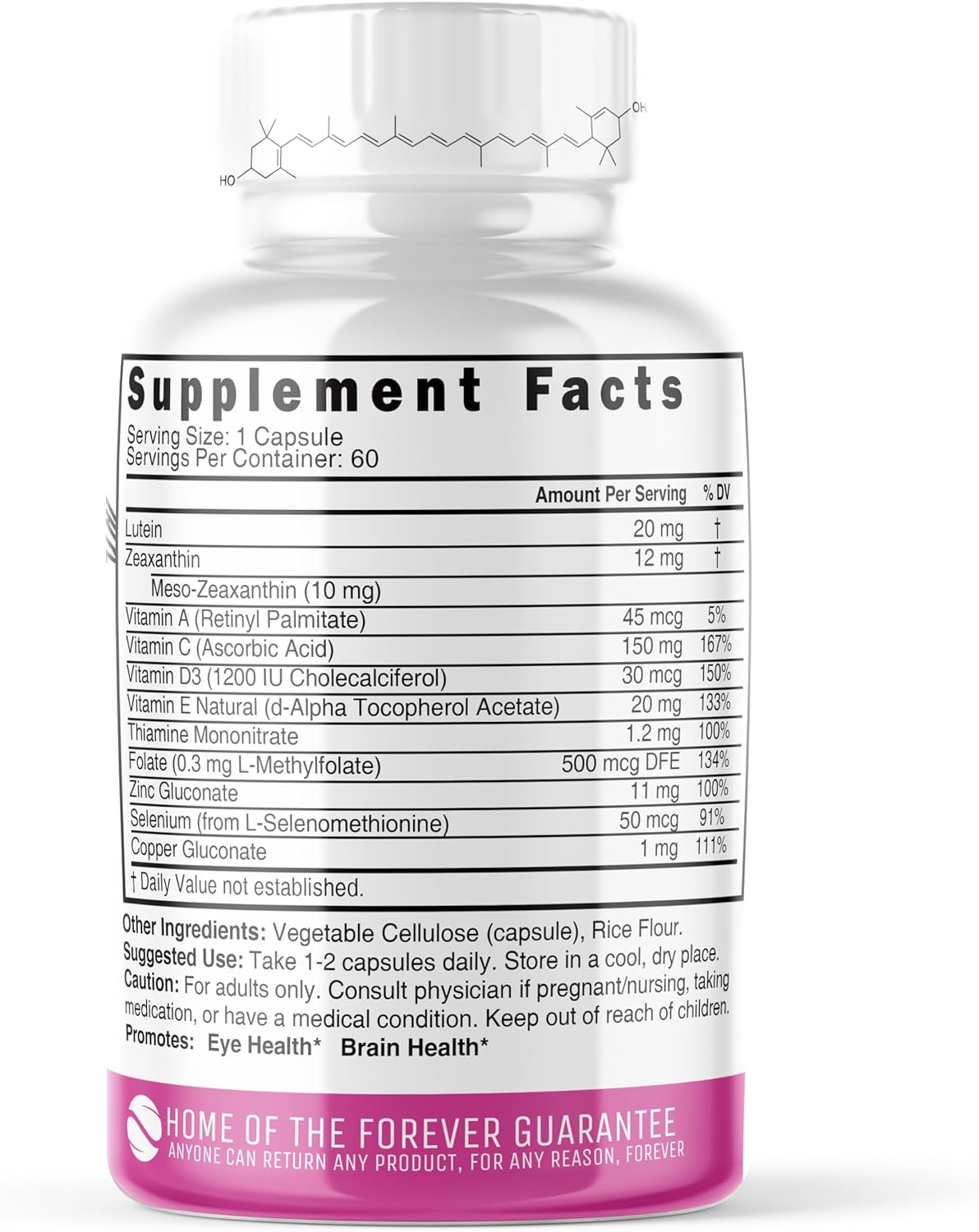 Nutri Lutein 20mg Complejo de vitaminas para los ojos 60 cáp