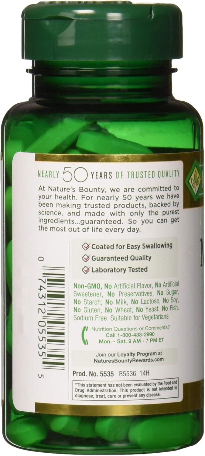 Tabletas de Magnesio 500 mg de Nature's Bounty, 100 unidades