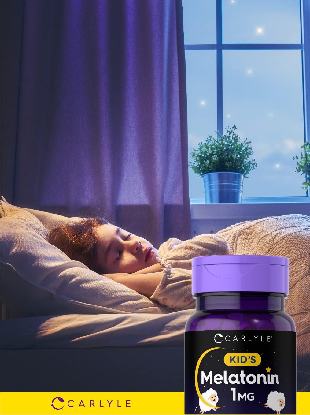 Apoyo para dormir para niños de 1 mg 120 tabletas masticable