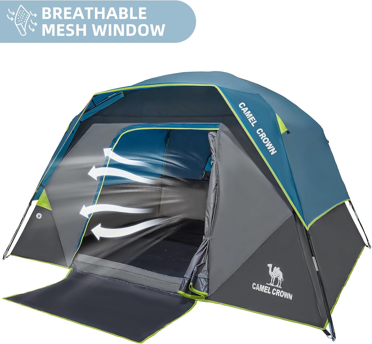 Tienda de campaña CAMEL CROWN 4 personas, impermeable, fácil montaje