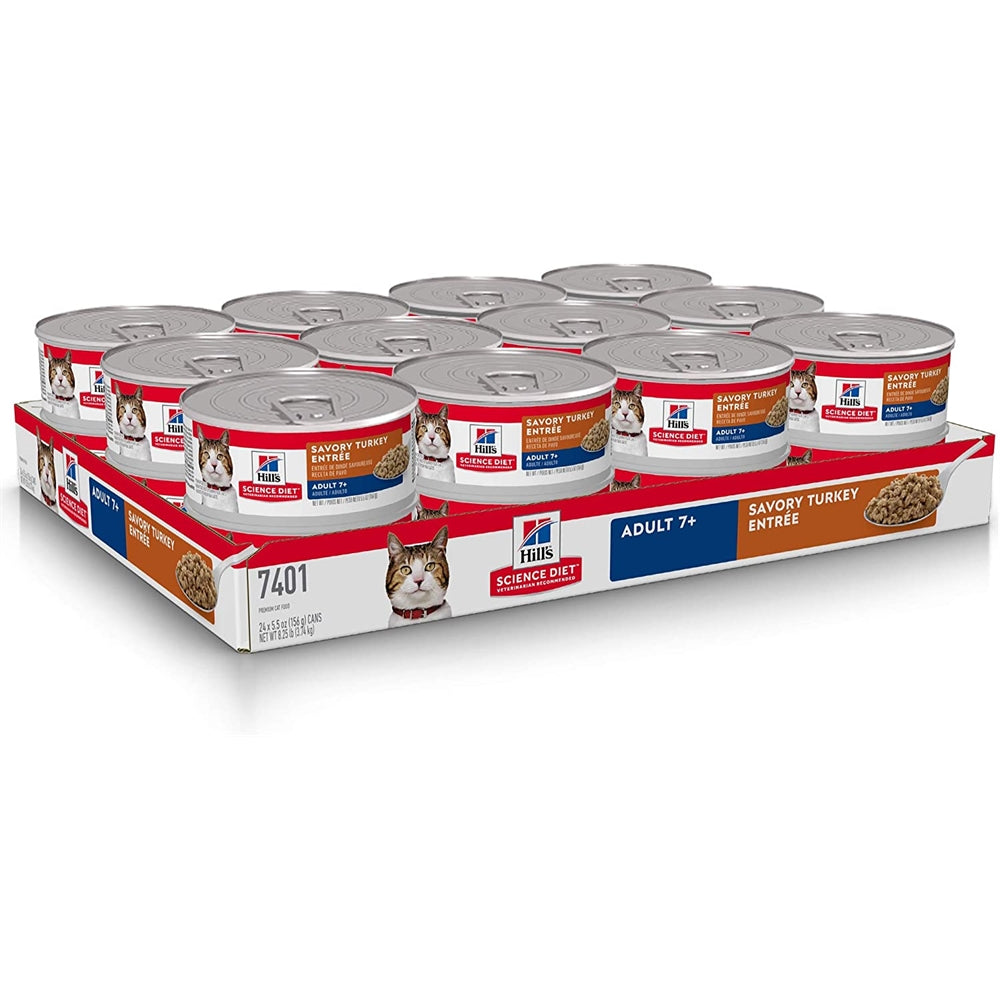 Alimento enlatado y picado para gatos adultos mayores