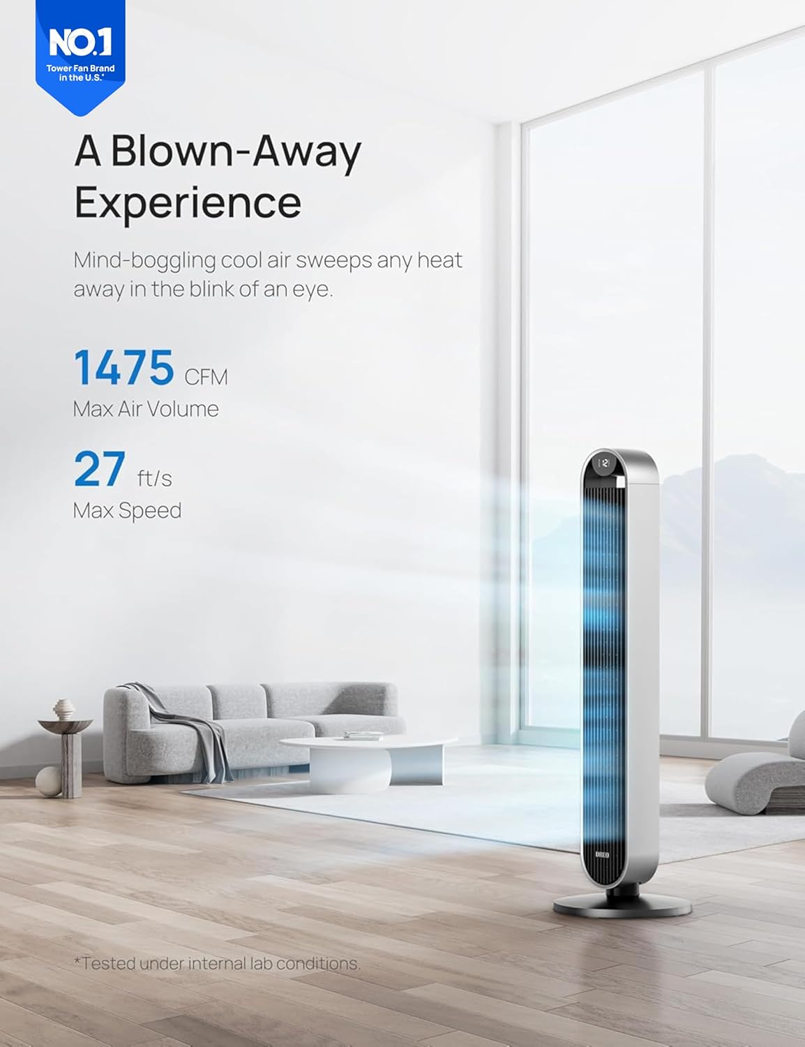 Ventilador Dreo Torre 42, 120° Oscilante, 12 Velocidades, Pilot Max S