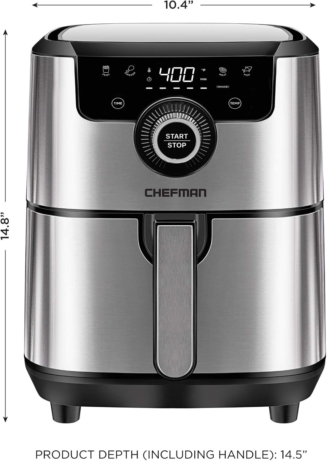 Freidora de aire CHEFMAN 4.5 Qt, fácil de usar, 60 min, autoapagado