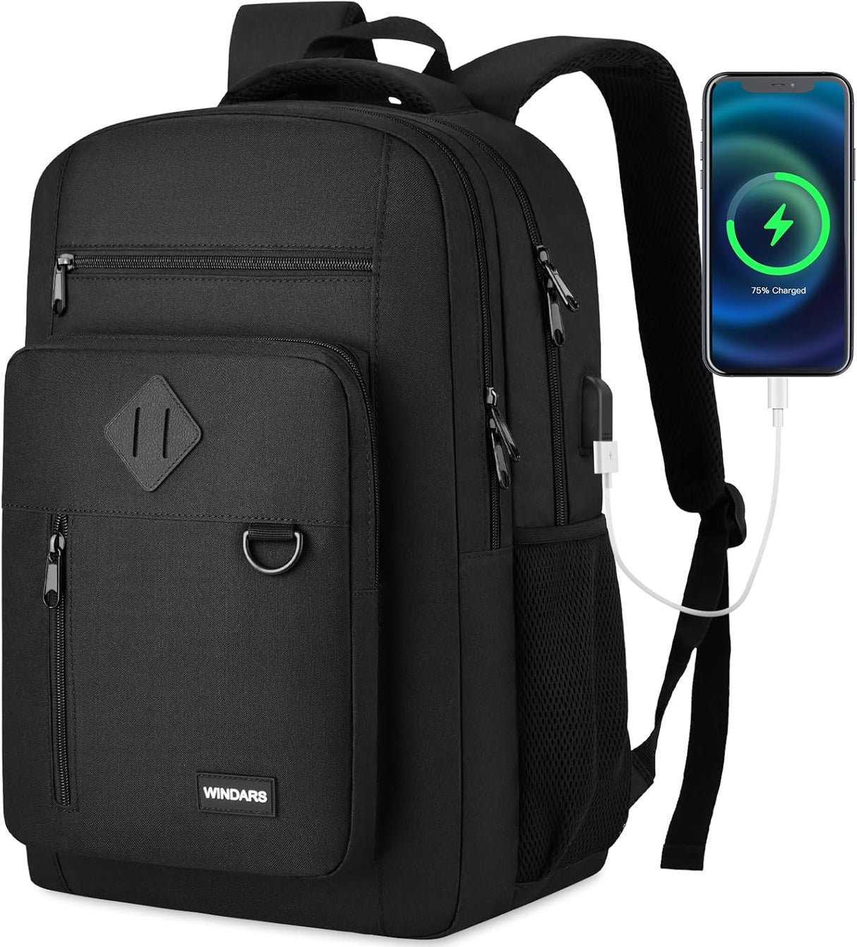 Mochila Casual Unisex, Ligera, 17.3 con Cargador USB, Modelo X