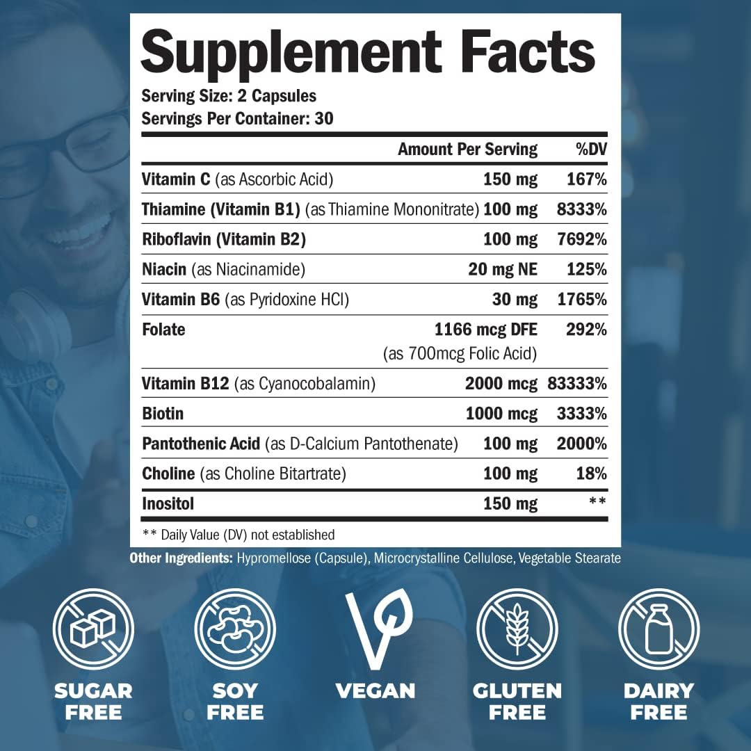 Complejo de Vitamina B y C con Ácido Fólico - Potencia Alta