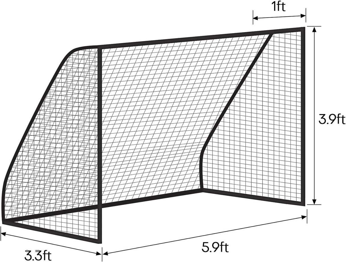 Red de portería de fútbol en polietileno, tamaño completo