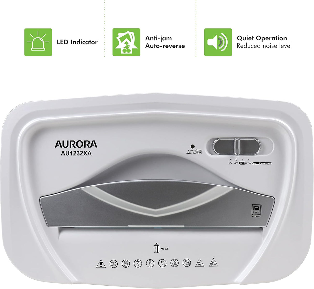 Trituradora Aurora AU1232XA 12 Hojas con Papelera 5.2 Gal.