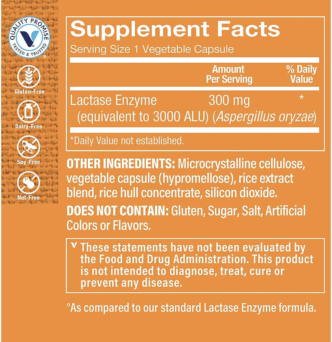 Suplemento Enzima lactasa extra fuerte Ayuda digestiva 90 ud