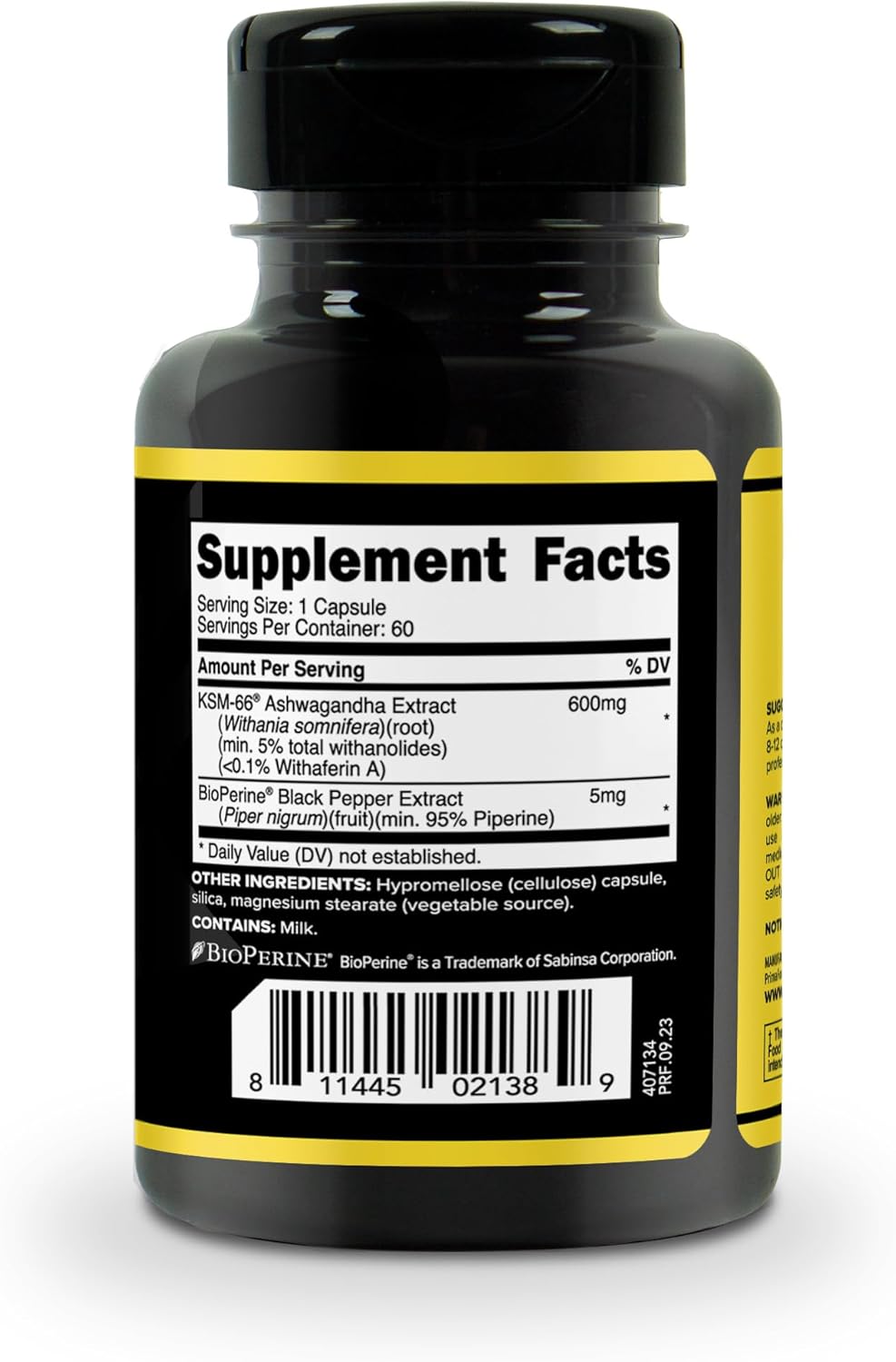 Extracto de Raíz de Ashwagandha KSM-66 - Primaforce 600mg