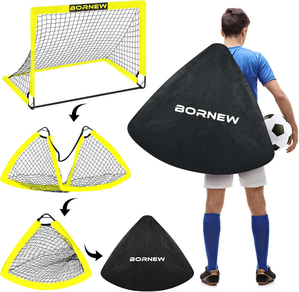 Porteria de futbol portatil para patio o exteriores