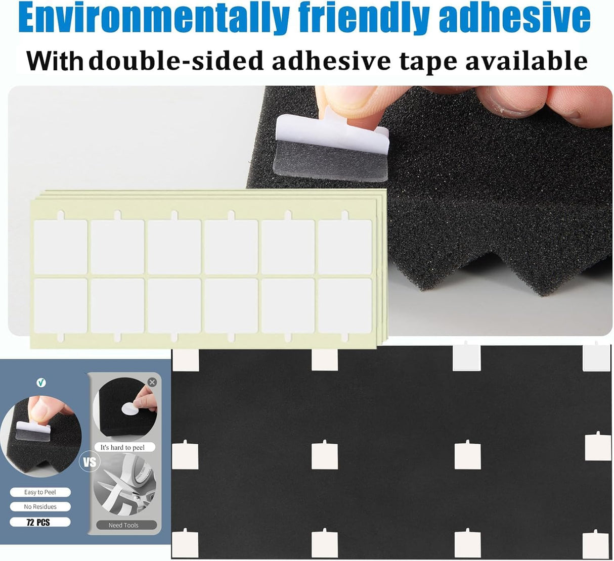 Paneles Acústicos 48x24x2, Espuma Absorbente, 4 Pack