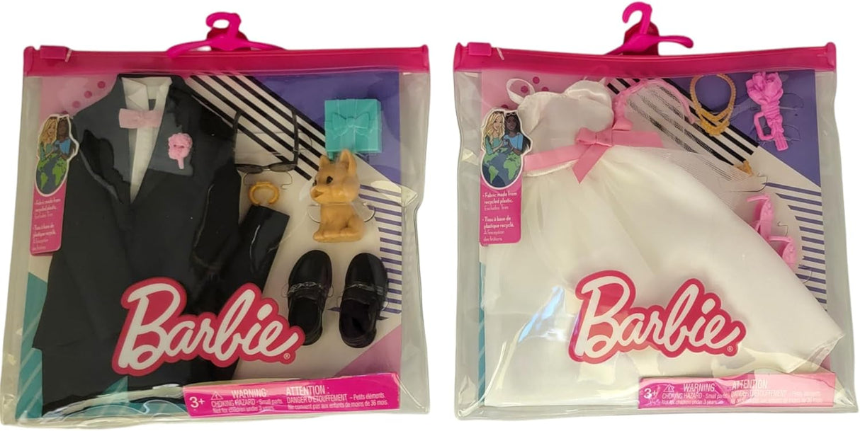 Set de Moda Barbie y Ken Novios con Vestido y Tuxedo