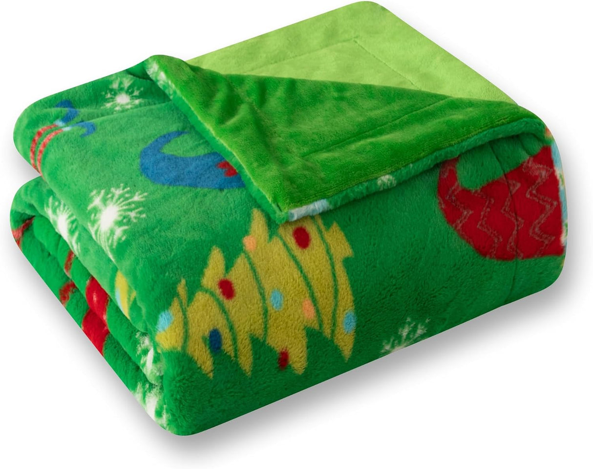 Manta COOVA de piel sintética y franela 50x60 pulgadas Navidad