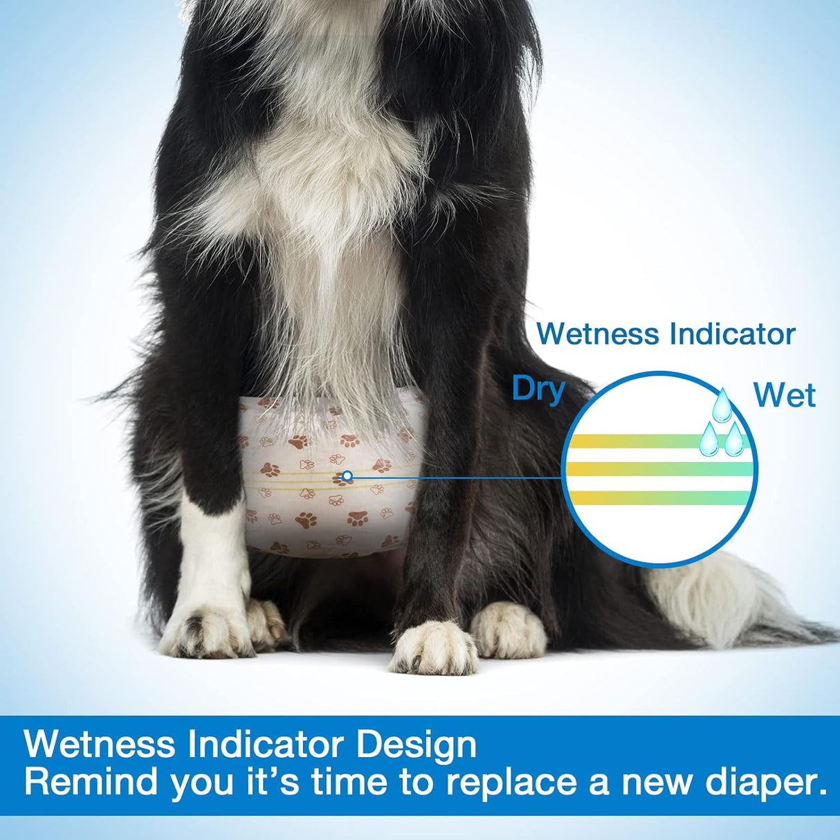 Pet Soft Pañales desechables para perros machos, con indicador de humedad