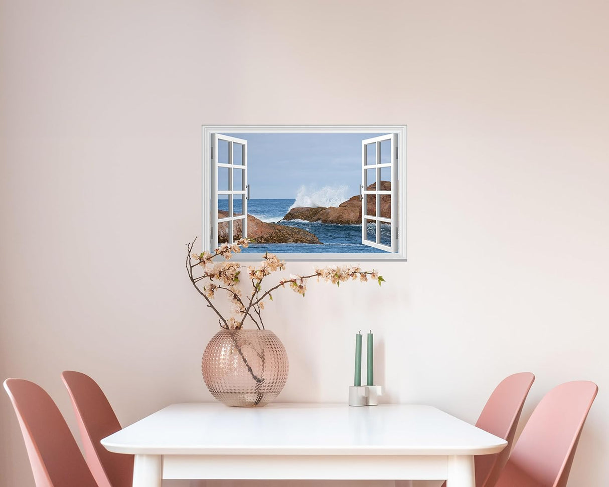 Adhesivo de pared falso para ventana de pared de arrecife
