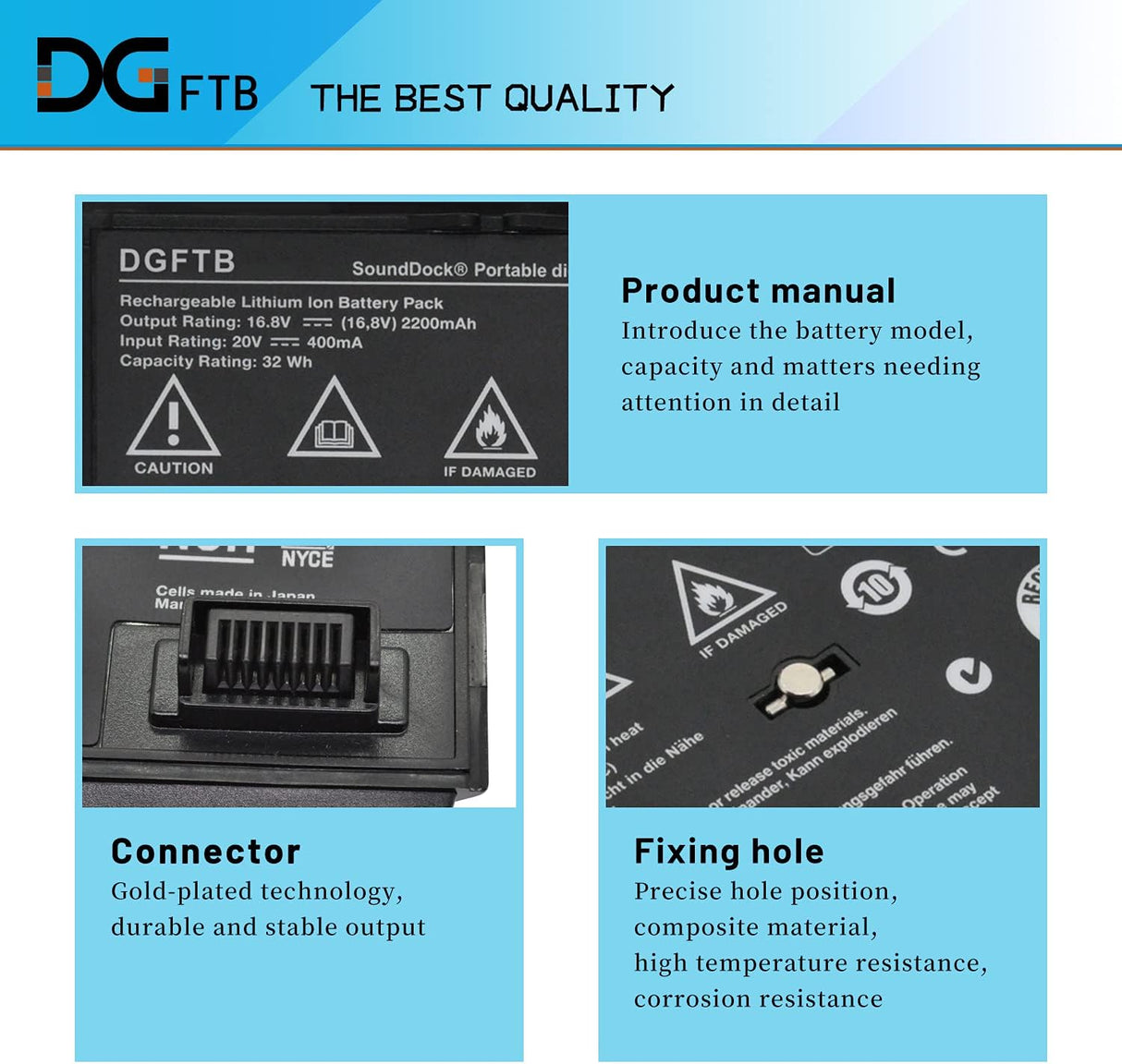 Batería de repuesto 1900 mAh, 16.8 V para Bose Sounddock