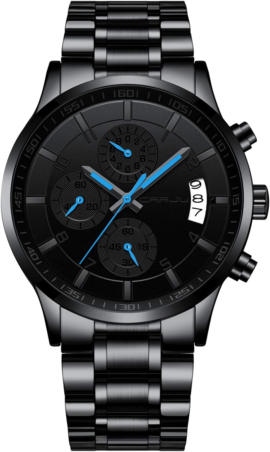 Reloj de acero inoxidable negro de hombre CJ2214GR-BE CRRJU