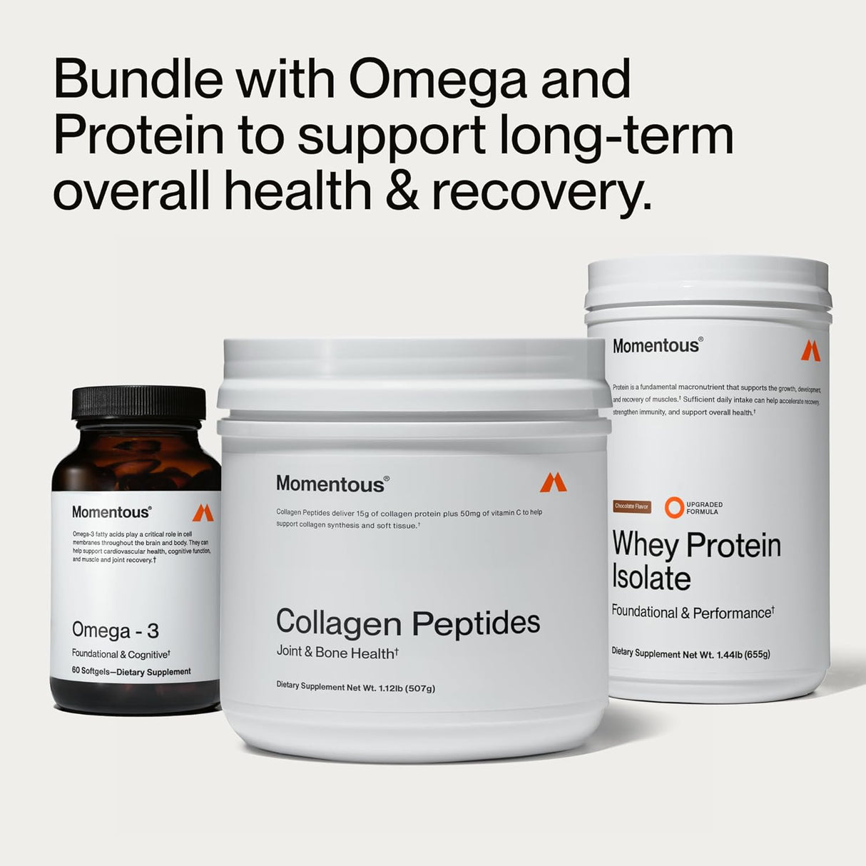 Momentous Colágeno con Vitamina C, Grass-Fed, NSF, 300g