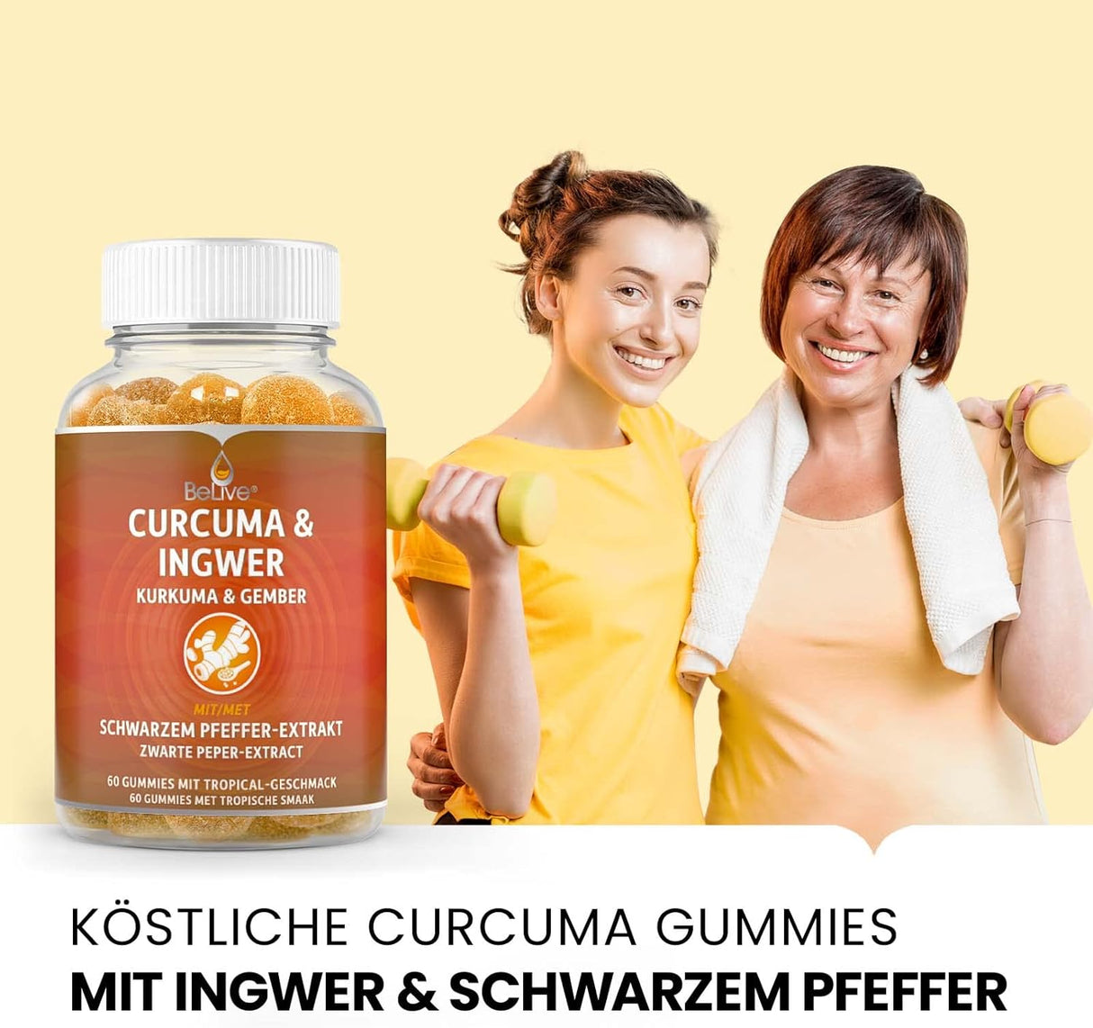 Suplementos Curcumina de cúrcuma con pimienta negra 60 und