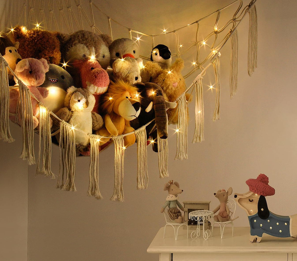 Hamaca de Almacenamiento para Peluches - X-Large con Luz LED