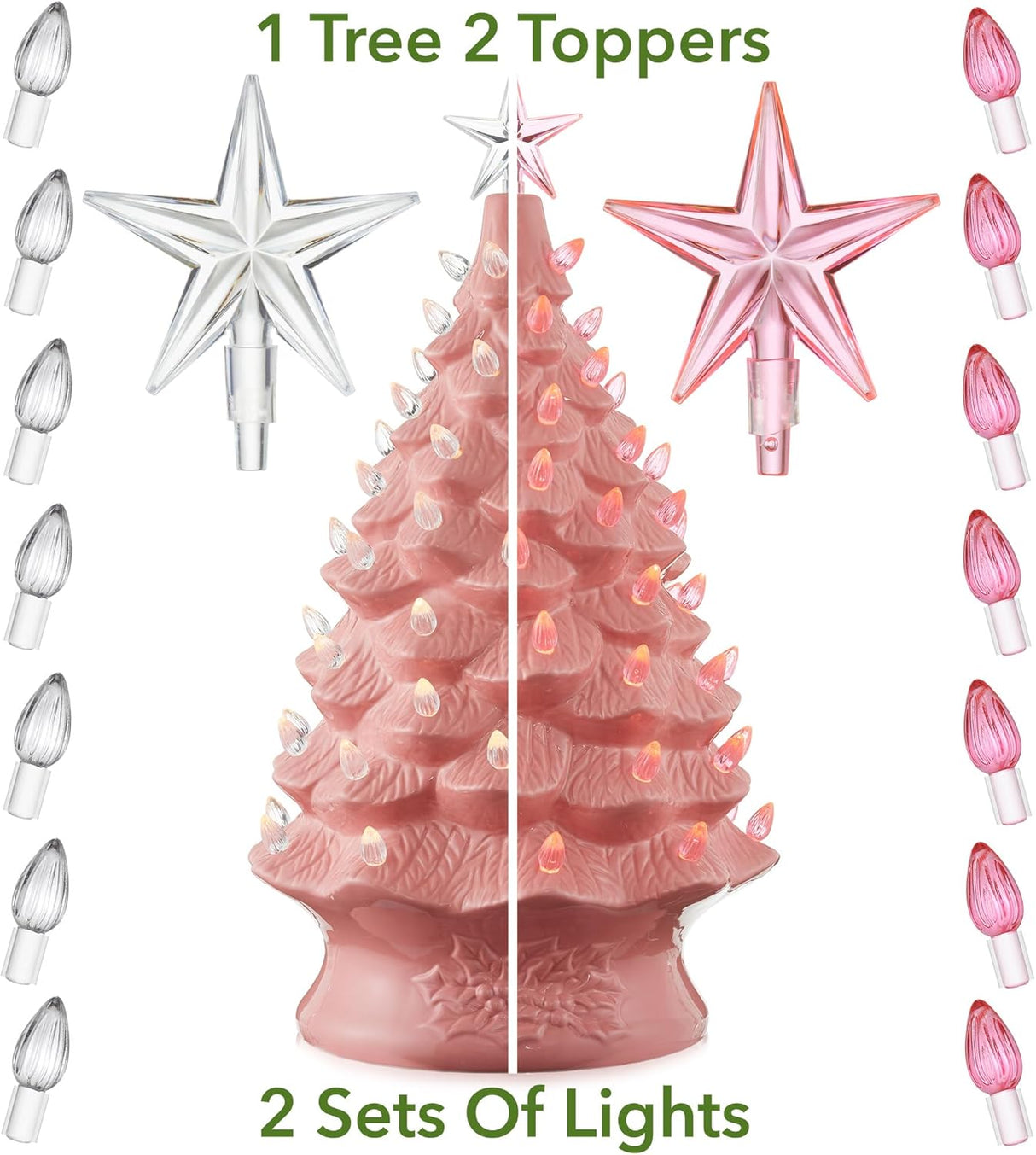 Árbol de Navidad Cerámico Casafield, 24 Preiluminado, 148 Luces