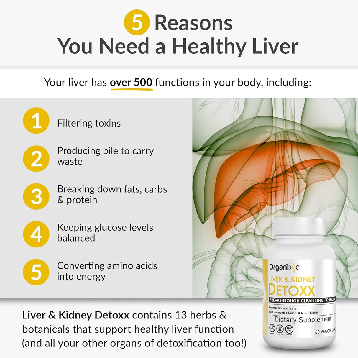 Suplemento de limpieza desinfectante de hígado y riñón