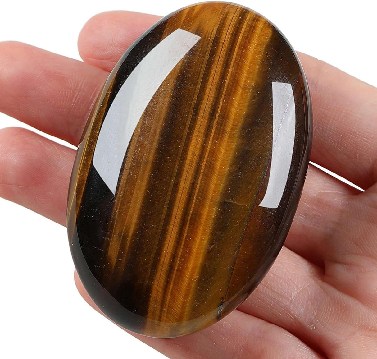 Piedra de Palma Ojo de Tigre 2.4" - Cristales Curativos