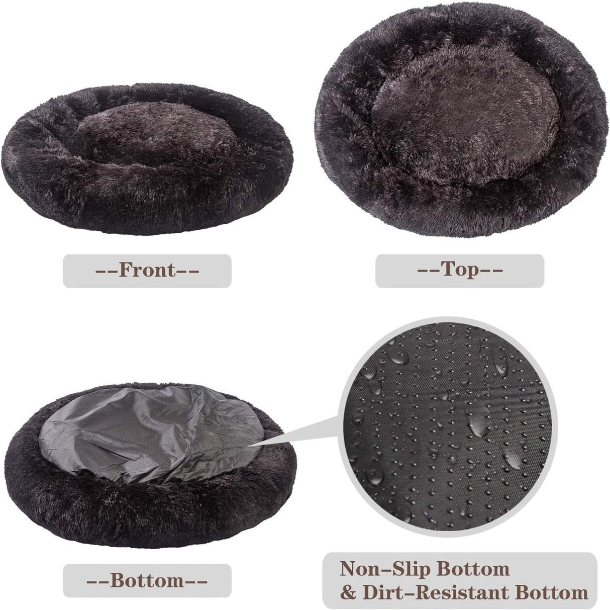 Cama Calmante MFOX para Perros Grandes y Medianos, Donut